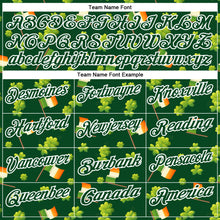 Load image into Gallery viewer, Custom Green White 3D St. Patrick's Day Shamrock Performance Polo Shirt