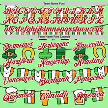 Load image into Gallery viewer, Custom Pea Green Red-White 3D St. Patrick's Day Shamrock Performance Polo Shirt