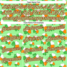 Load image into Gallery viewer, Custom Pea Green Red 3D St. Patrick's Day Shamrock Performance Polo Shirt