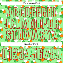 Load image into Gallery viewer, Custom Pea Green Red 3D St. Patrick's Day Shamrock Performance Polo Shirt