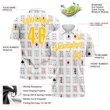 Load image into Gallery viewer, Custom White Yellow 3D Gambling Poker Performance Polo Shirt