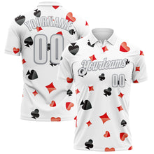 Load image into Gallery viewer, Custom White Gray 3D Gambling Poker Performance Polo Shirt