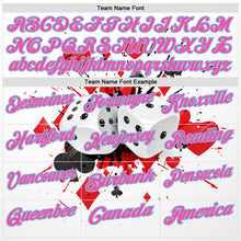 Load image into Gallery viewer, Custom White Pink-Light Blue 3D Gambling Poker And Dice Performance Polo Shirt