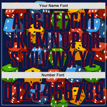 Load image into Gallery viewer, Custom Navy Red 3D Gambling Dice Performance Polo Shirt
