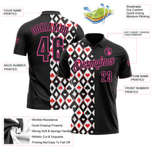Load image into Gallery viewer, Custom Black Pink 3D Gambling Poker Performance Polo Shirt
