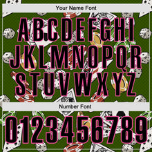 Load image into Gallery viewer, Custom Green Black-Pink 3D Gambling Poker And Dice Performance Polo Shirt