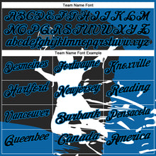 Load image into Gallery viewer, Custom Black Blue-White 3D Tennis Performance Polo Shirt