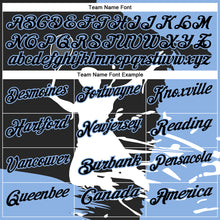 Load image into Gallery viewer, Custom Black Light Blue-White 3D Tennis Performance Polo Shirt