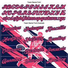 Load image into Gallery viewer, Custom White Neon Pink-Navy 3D Tennis Performance Polo Shirt