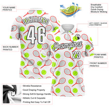 Load image into Gallery viewer, Custom White Black 3D Tennis Performance Polo Shirt