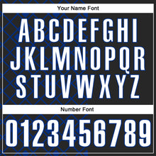 Load image into Gallery viewer, Custom Black White-Royal 3D Tennis Performance Polo Shirt