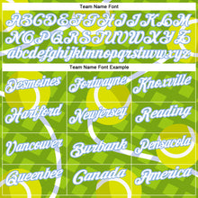 Load image into Gallery viewer, Custom Neon Green White-Light Blue 3D Tennis Performance Polo Shirt