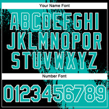 Load image into Gallery viewer, Custom Aqua Black-White 3D Pattern Design Abstract Brush Stroke Performance Polo Shirt