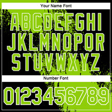 Load image into Gallery viewer, Custom Neon Green Black-White 3D Pattern Design Abstract Brush Stroke Performance Polo Shirt