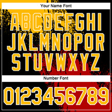 Load image into Gallery viewer, Custom Gold Black-Red 3D Pattern Design Abstract Brush Stroke Performance Polo Shirt