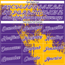 Load image into Gallery viewer, Custom Gold Purple-White 3D Pattern Design Abstract Brush Stroke Performance Polo Shirt