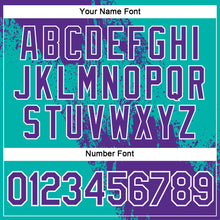 Load image into Gallery viewer, Custom Purple Aqua-White 3D Pattern Design Abstract Brush Stroke Performance Polo Shirt