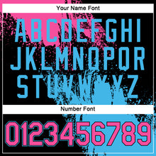 Load image into Gallery viewer, Custom Pink Black-Sky Blue 3D Pattern Design Abstract Brush Stroke Performance Polo Shirt