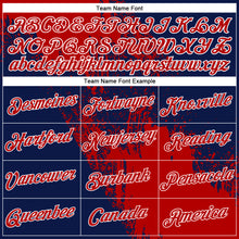 Load image into Gallery viewer, Custom Red Navy-White 3D Pattern Design Abstract Brush Stroke Performance Polo Shirt