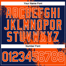 Load image into Gallery viewer, Custom Orange Navy-White 3D Pattern Design Abstract Brush Stroke Performance Polo Shirt