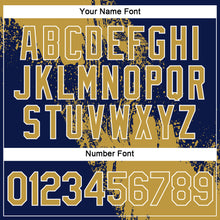 Load image into Gallery viewer, Custom Old Gold Navy-White 3D Pattern Design Abstract Brush Stroke Performance Polo Shirt