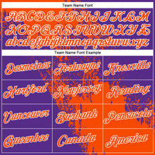 Load image into Gallery viewer, Custom Orange Purple-White 3D Pattern Design Abstract Brush Stroke Performance Polo Shirt