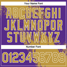 Load image into Gallery viewer, Custom Old Gold Purple-White 3D Pattern Design Abstract Brush Stroke Performance Polo Shirt