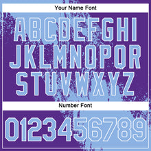 Load image into Gallery viewer, Custom Light Blue Purple-White 3D Pattern Design Abstract Brush Stroke Performance Polo Shirt