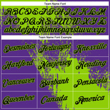 Load image into Gallery viewer, Custom Neon Green Black-Purple 3D Pattern Design Abstract Brush Stroke Performance Polo Shirt