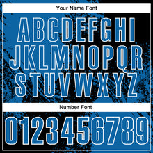 Load image into Gallery viewer, Custom Blue Black-White 3D Pattern Design Abstract Brush Stroke Performance Polo Shirt