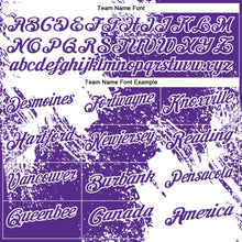 Load image into Gallery viewer, Custom White Purple 3D Pattern Design Abstract Brush Stroke Performance Polo Shirt