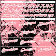 Load image into Gallery viewer, Custom Medium Pink Black-White 3D Pattern Design Abstract Brush Stroke Performance Polo Shirt