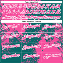 Load image into Gallery viewer, Custom Pink Teal-White 3D Pattern Design Abstract Brush Stroke Performance Polo Shirt