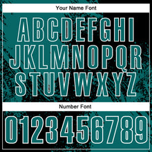 Load image into Gallery viewer, Custom Teal Black-White 3D Pattern Design Abstract Brush Stroke Performance Polo Shirt