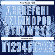 Load image into Gallery viewer, Custom Light Blue Navy-White 3D Pattern Design Abstract Brush Stroke Performance Polo Shirt