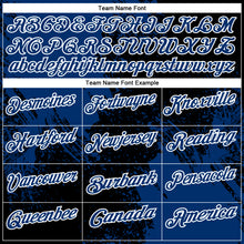 Load image into Gallery viewer, Custom US Navy Blue Black-White 3D Pattern Design Abstract Brush Stroke Performance Polo Shirt