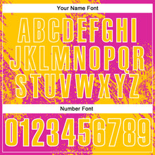 Load image into Gallery viewer, Custom Yellow Deep Pink-White 3D Pattern Design Abstract Brush Stroke Performance Polo Shirt