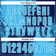 Load image into Gallery viewer, Custom Sky Blue Navy-White 3D Pattern Design Abstract Brush Stroke Performance Polo Shirt