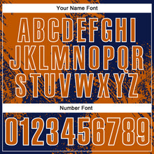 Load image into Gallery viewer, Custom Texas Orange Navy-White 3D Pattern Design Abstract Brush Stroke Performance Polo Shirt