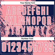 Load image into Gallery viewer, Custom Medium Pink Navy-White 3D Pattern Design Abstract Brush Stroke Performance Polo Shirt