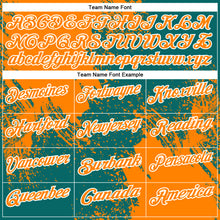 Load image into Gallery viewer, Custom Bay Orange Teal-White 3D Pattern Design Abstract Brush Stroke Performance Polo Shirt