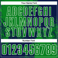 Load image into Gallery viewer, Custom Grass Green Navy-White 3D Pattern Design Abstract Brush Stroke Performance Polo Shirt