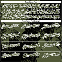 Load image into Gallery viewer, Custom Olive Black-White 3D Pattern Design Abstract Brush Stroke Performance Polo Shirt