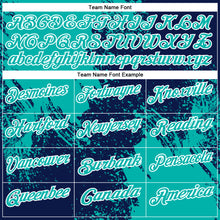 Load image into Gallery viewer, Custom Aqua Navy-White 3D Pattern Design Abstract Brush Stroke Performance Polo Shirt