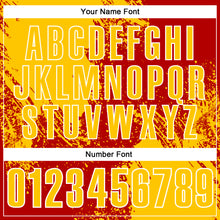 Load image into Gallery viewer, Custom Yellow Red-White 3D Pattern Design Abstract Brush Stroke Performance Polo Shirt