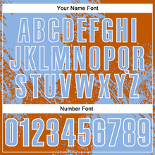 Load image into Gallery viewer, Custom Light Blue Texas Orange-White 3D Pattern Design Abstract Brush Stroke Performance Polo Shirt