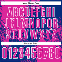 Load image into Gallery viewer, Custom Deep Pink Royal-White 3D Pattern Design Abstract Brush Stroke Performance Polo Shirt