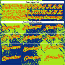 Load image into Gallery viewer, Custom Neon Green Royal-Orange 3D Pattern Design Abstract Brush Stroke Performance Polo Shirt