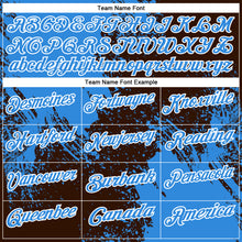 Load image into Gallery viewer, Custom Powder Blue Brown-White 3D Pattern Design Abstract Brush Stroke Performance Polo Shirt