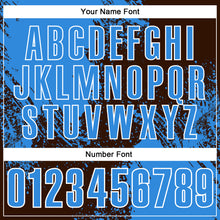 Load image into Gallery viewer, Custom Powder Blue Brown-White 3D Pattern Design Abstract Brush Stroke Performance Polo Shirt